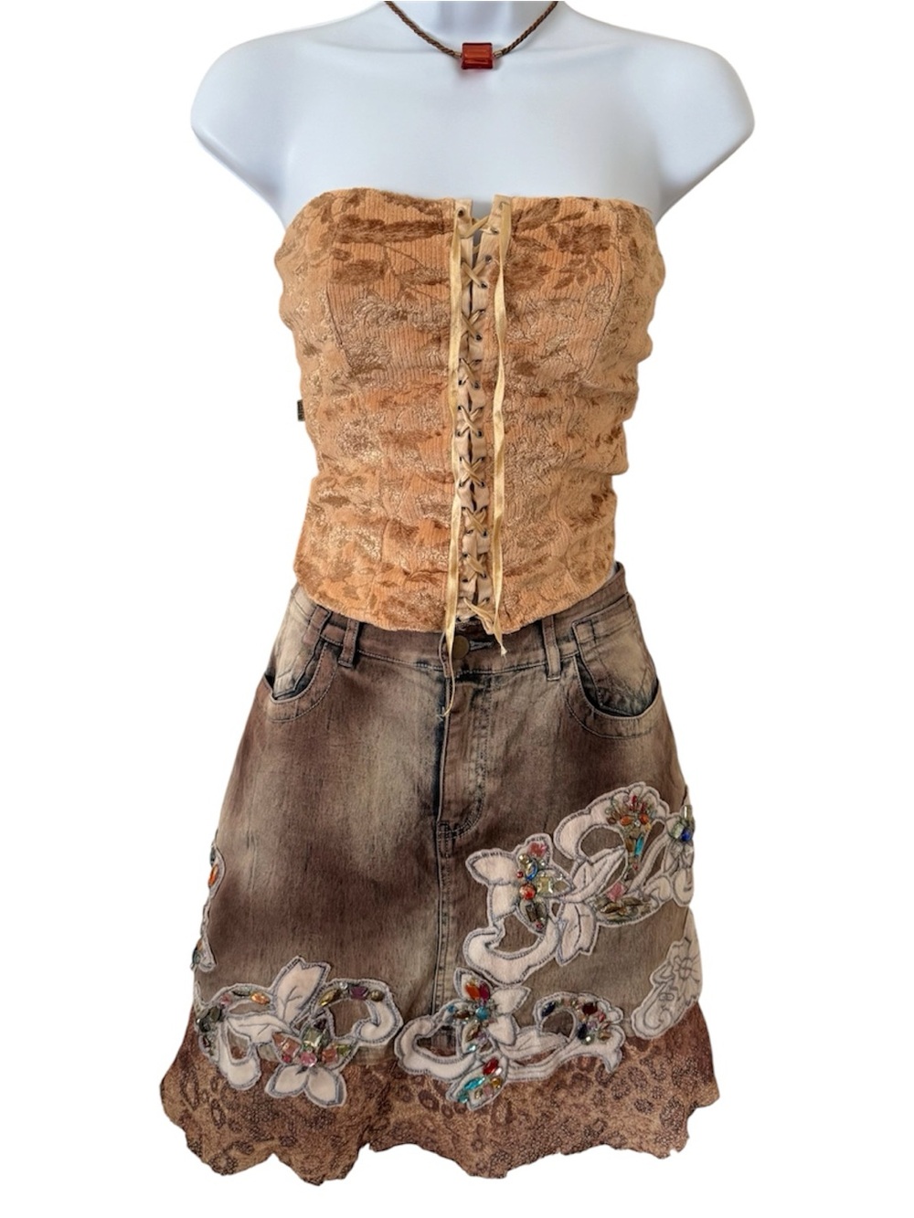 Vintage Fairy Leopard Embellished Skirt